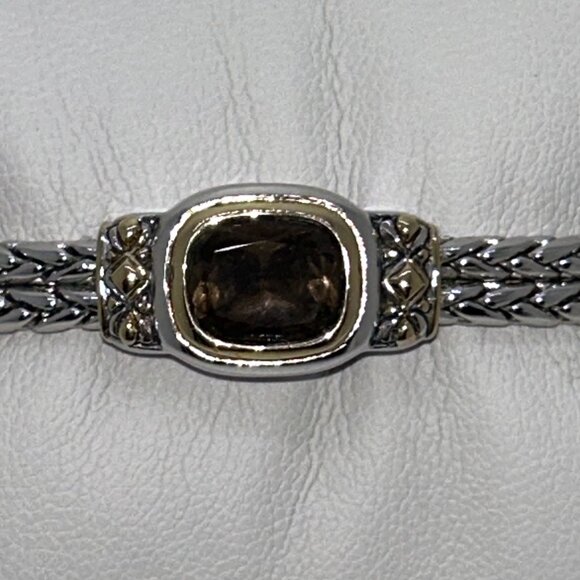 John Medeiros Double-Strand Rhodium-Plated Bracelet Amethyst Gold-Tone Accent - Picture 2 of 15